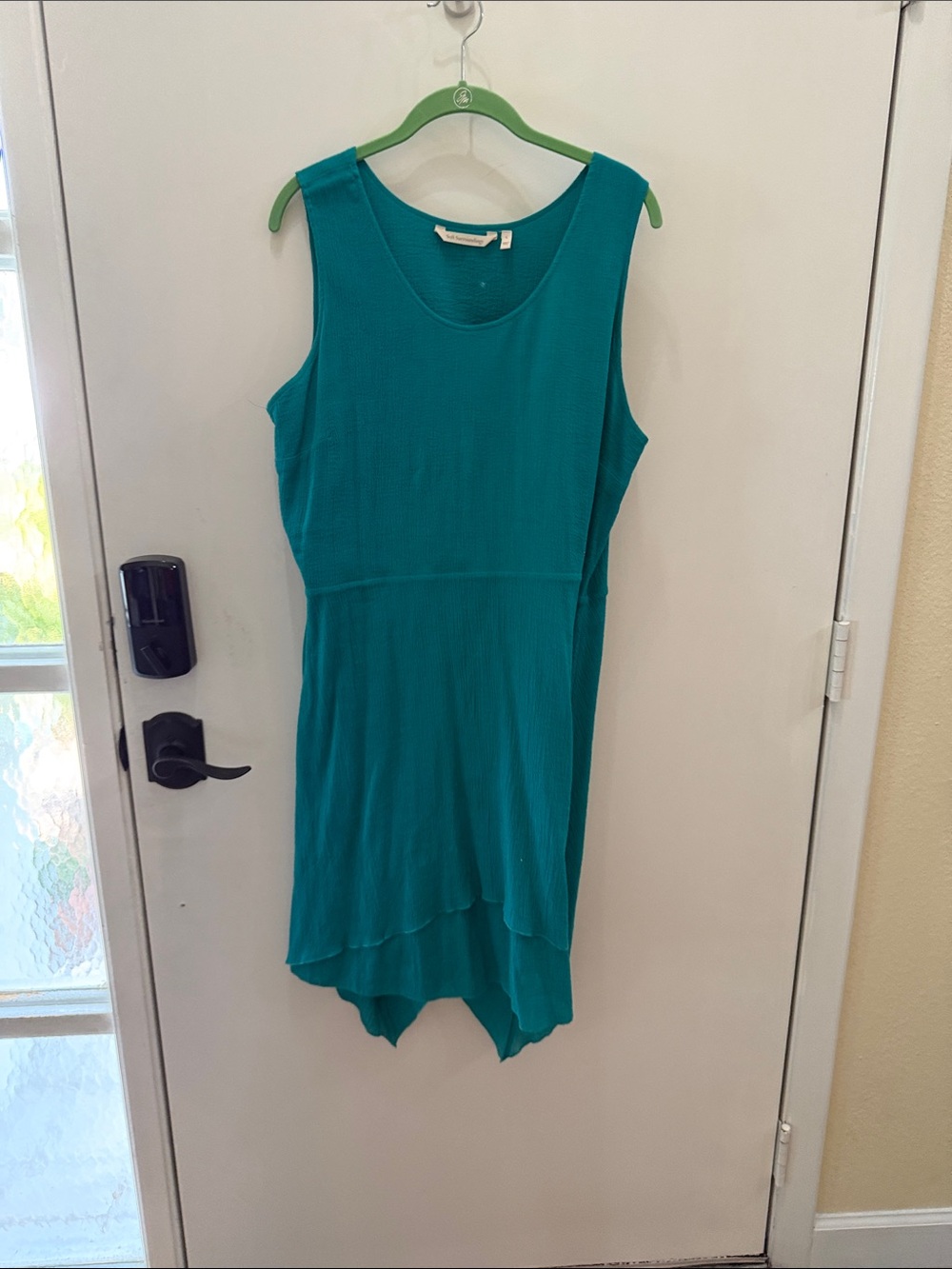 Sleeveless Teal Layered Hem Dress